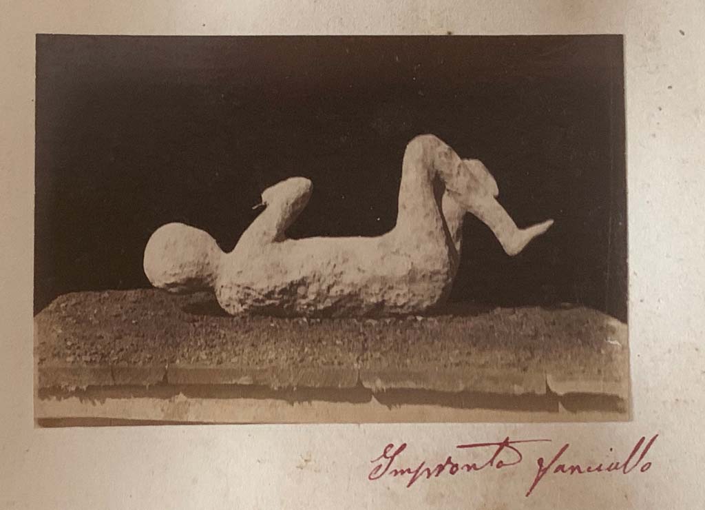 Calco A. Impronto fanciullo. Cast of a young child. From an album dated c.1875-1885. Photo courtesy of Rick Bauer.