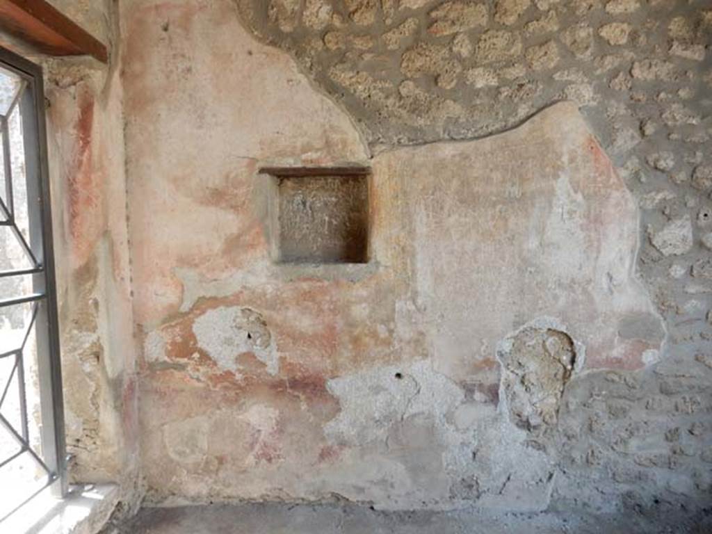 I.11.7 Pompeii. December 2018. Square niche in west wall. Photo courtesy of Aude Durand.

