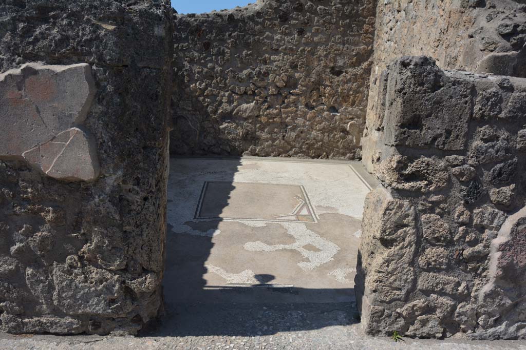 VII.7.5 Pompeii. September 2019. Looking west through doorway from atrium into room (d).
Foto Annette Haug, ERC Grant 681269 DÉCOR.

