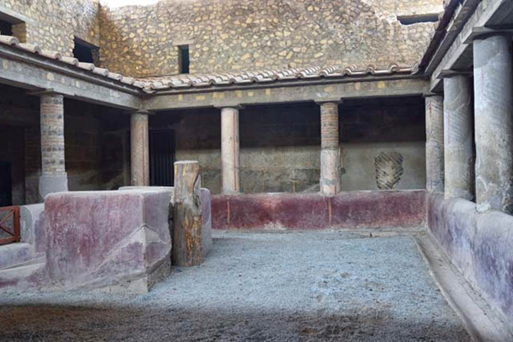 Oplontis Villa of Poppea, April 2018. Room 32, looking towards north wall and pluteus.  
Photo courtesy of Ian Lycett-King. Use is subject to Creative Commons Attribution-NonCommercial License v.4 International.

