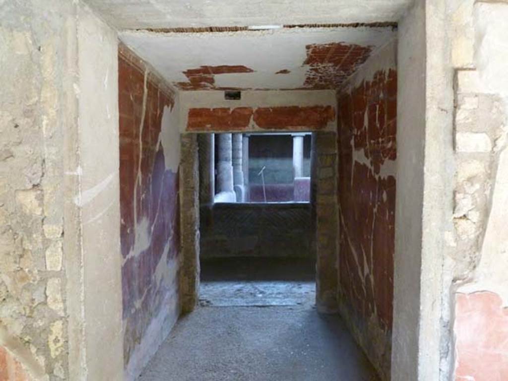 Oplontis, May 2011. Room 32, looking towards the rustic peristyle, along corridor 37, from room 24, a portico on the south side. Photo courtesy of Michael Binns. 
