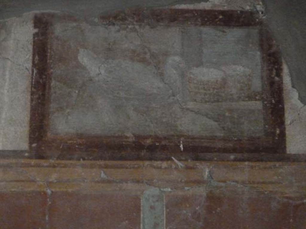 Oplontis, September 2015. Room 79, detail of panel from above doorway in west wall.