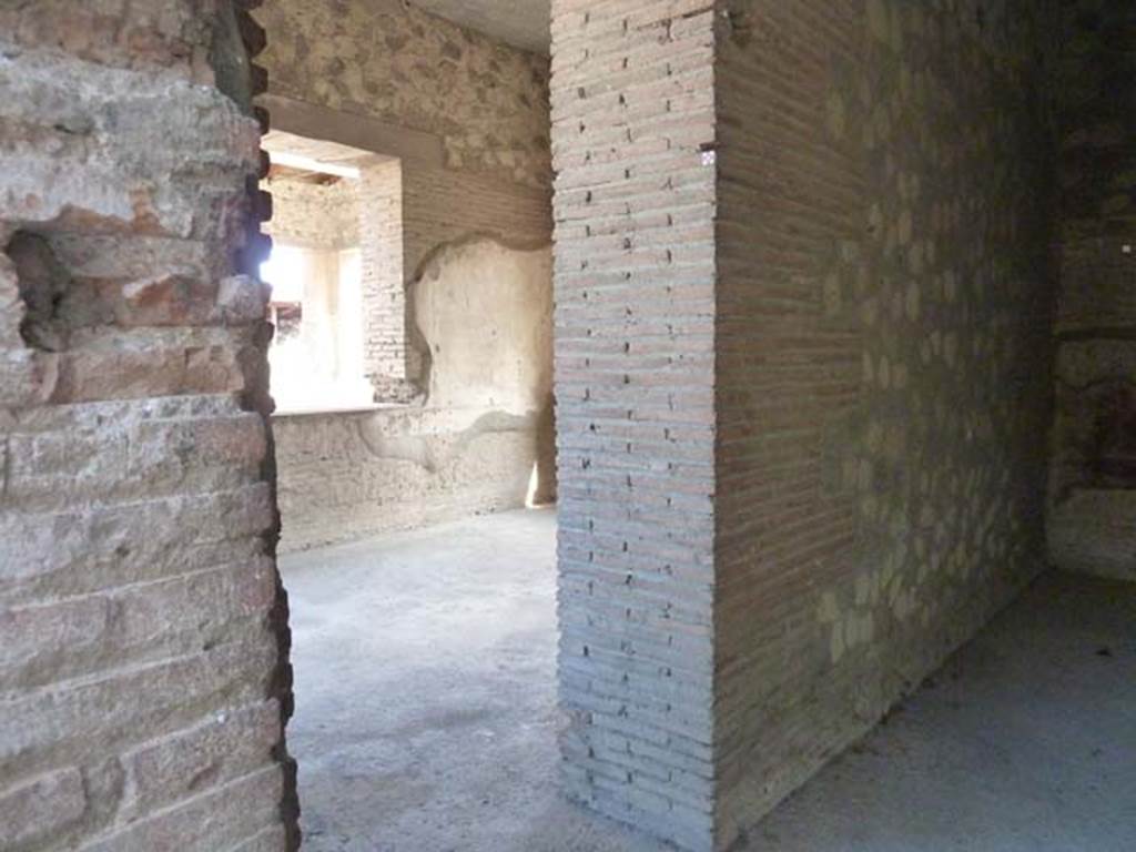Stabiae, Villa Arianna, September 2015. Room F, looking east through doorway to room E.