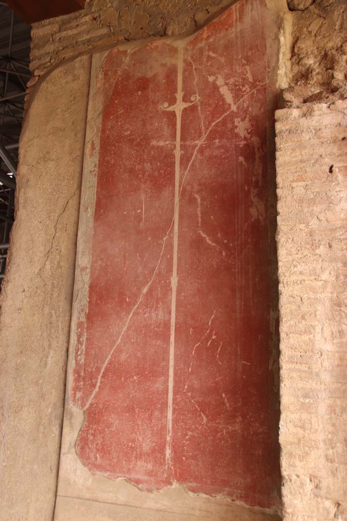 Stabiae, Villa Arianna, October 2020. 
Room 24, painted decoration on east wall of atrium at south end near vestibule. Photo courtesy of Klaus Heese.
