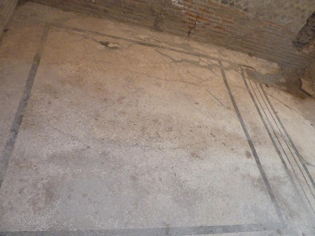Stabiae, Villa Arianna, September 2015. Room 23, looking north across mosaic floor of cubiculum. 