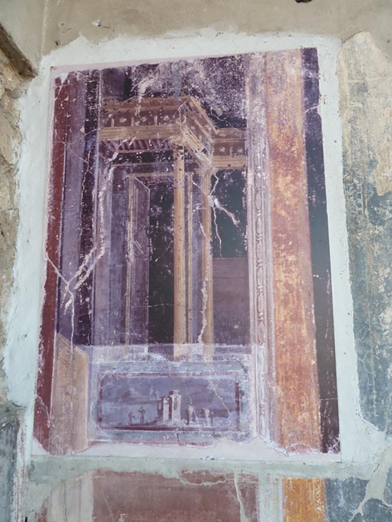 Stabiae, Villa Arianna, September 2015. Room 42, west wall in south-west corner. 