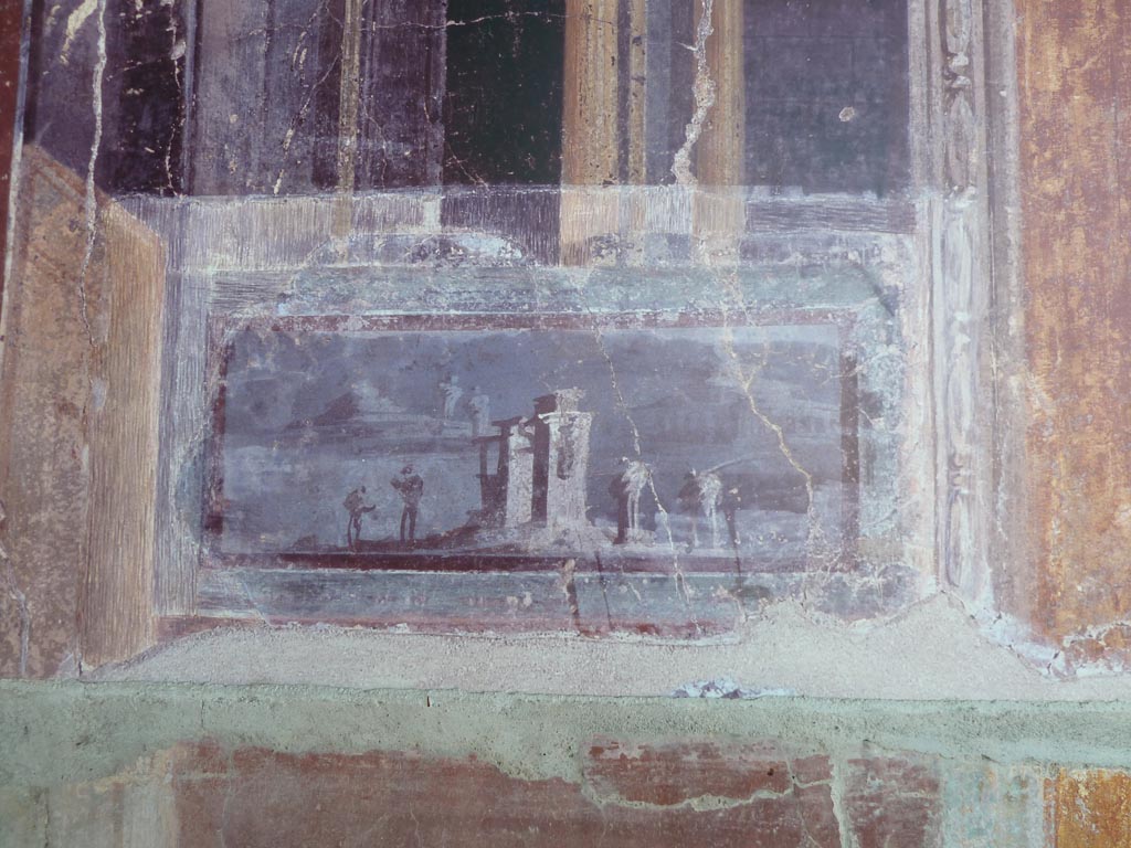 Stabiae, Villa Arianna, September 2015. Room 42, painted panel from west wall in south-west corner.