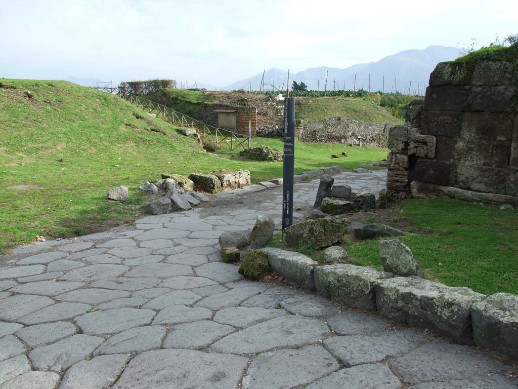 Vesuvian Gate Pompeii. December 2006. North end of gate, looking south-east across area C.