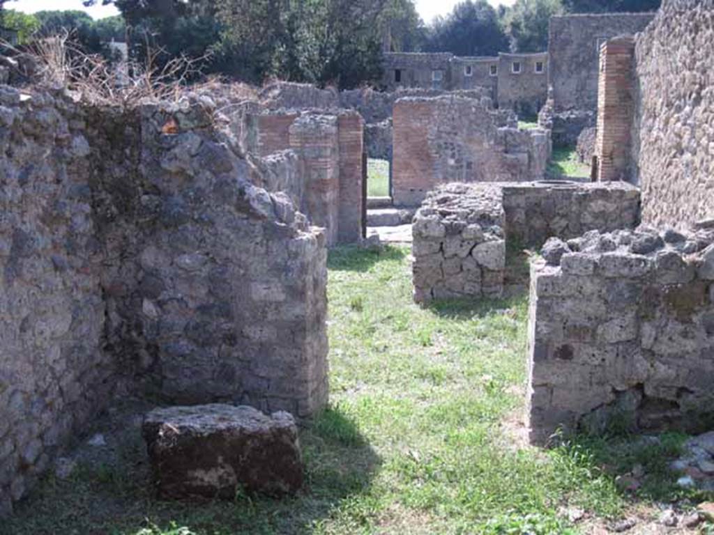 I.1.9 Pompeii. September 2010. Looking west from rear room, towards bar-room and Via Stabiana. Photo courtesy of Drew Baker.
