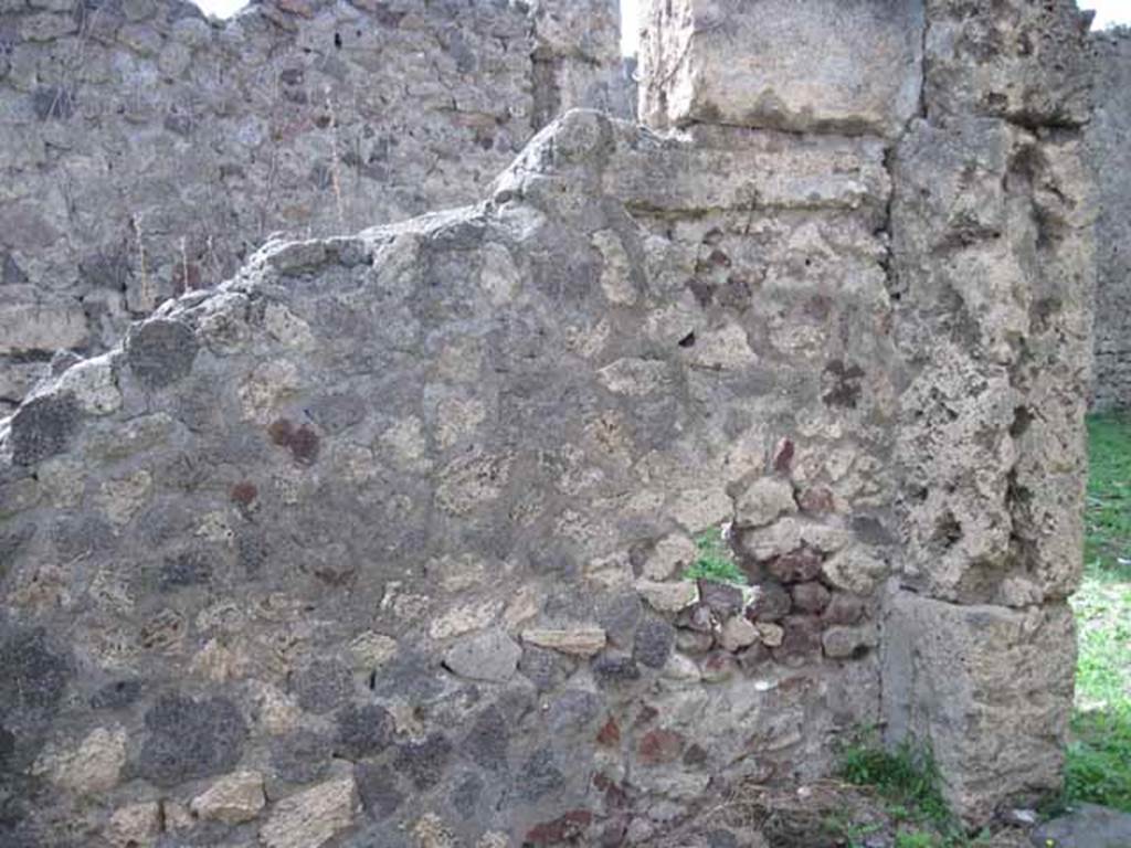 I.2.27 Pompeii. September 2010. West wall, and north-west corner. Photo courtesy of Drew Baker.
