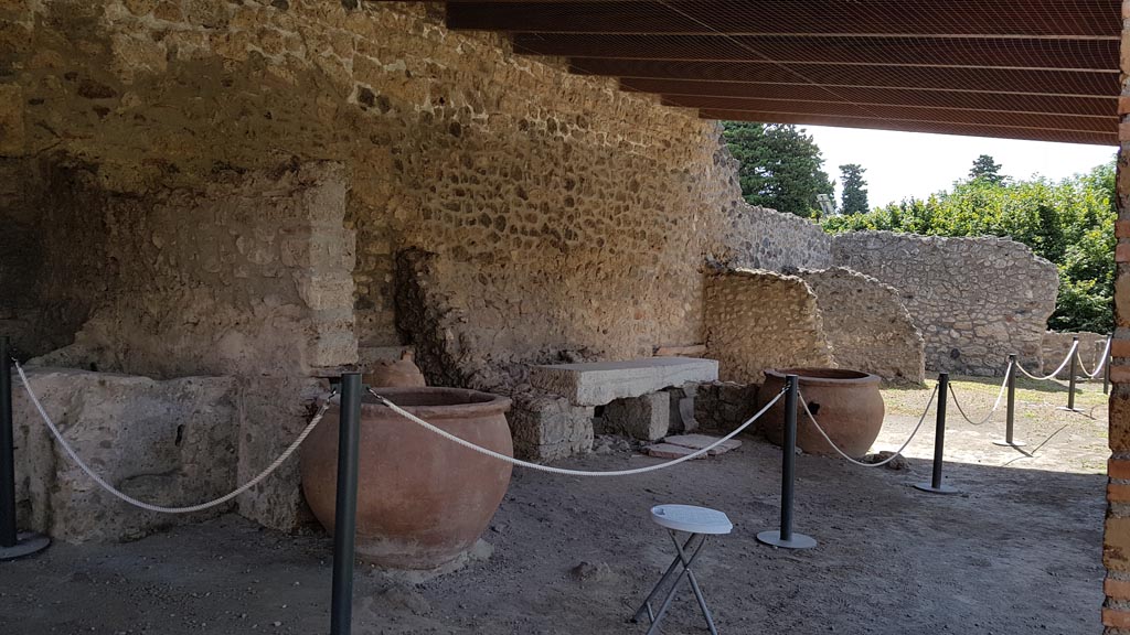 I.5.2 Pompeii. August 2023. Looking south along the east portico. Photo courtesy of Maribel Velasco.