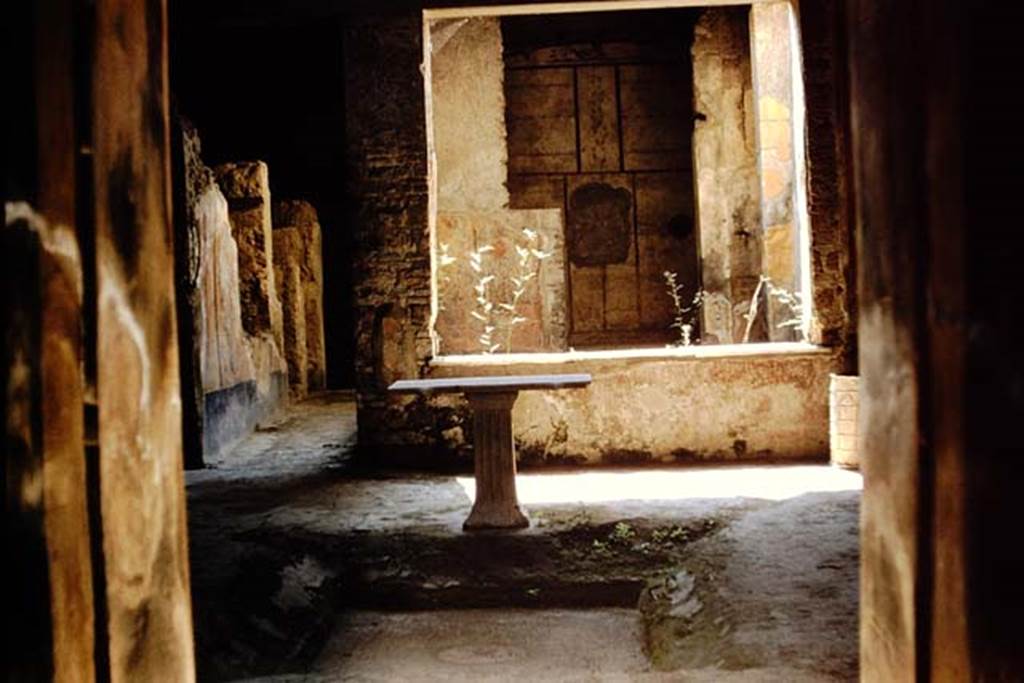 I.7.3 Pompeii. 1959. Looking south across impluvium in atrium towards small garden and rear rooms. Photo by Stanley A. Jashemski.
Source: The Wilhelmina and Stanley A. Jashemski archive in the University of Maryland Library, Special Collections (See collection page) and made available under the Creative Commons Attribution-Non Commercial License v.4. See Licence and use details.
J59f0476
