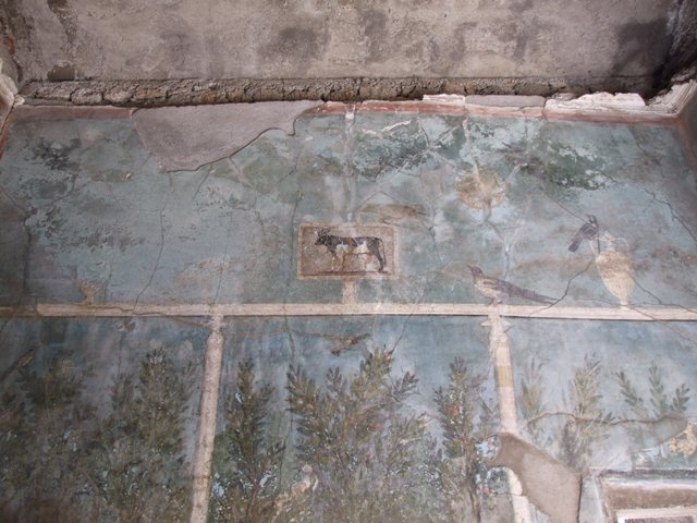 I.9.5 Pompeii. October 2022. Room 5, painted panel of Apis bull, from upper south wall of cubiculum. Photo courtesy of Klaus Heese.