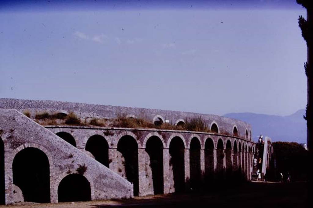 II.6 Pompeii. 1970. North-west end of ampitheatre.  Photo by Stanley A. Jashemski.
Source: The Wilhelmina and Stanley A. Jashemski archive in the University of Maryland Library, Special Collections (See collection page) and made available under the Creative Commons Attribution-Non Commercial License v.4. See Licence and use details.
J70f0696
