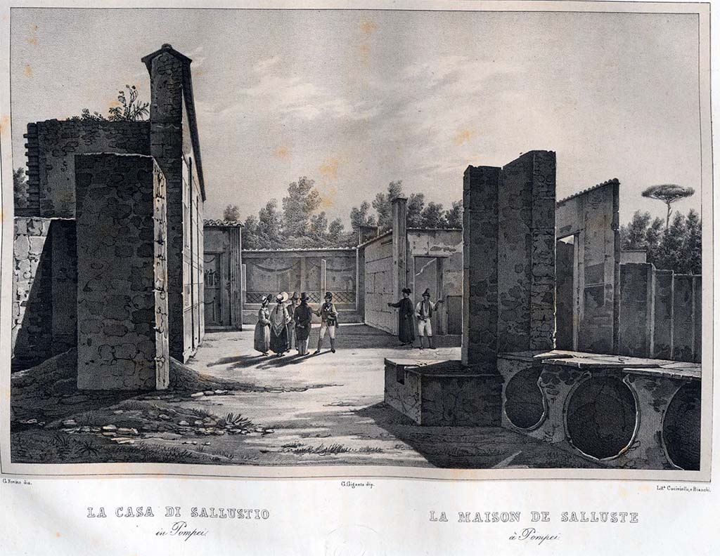 VI.2.5 Pompeii. Pre-1832. Looking east towards entrance to bar, and atrium of VI.2.4 at the rear of the bar.
See Cuciniello, D., 1832. Viaggio pittorico nel regno delle due Sicilie - Napoli e le provincie: vol. II, p. 72.
