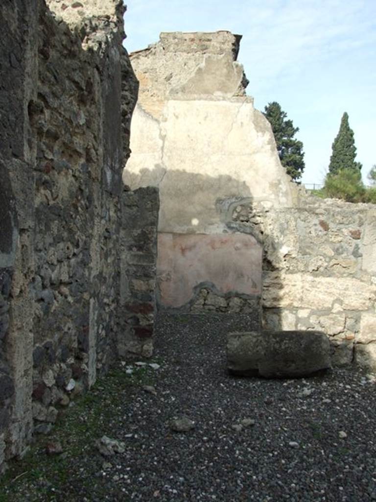 VI.5.4 Pompeii. December 2007. Doorway to room 2, triclinium.