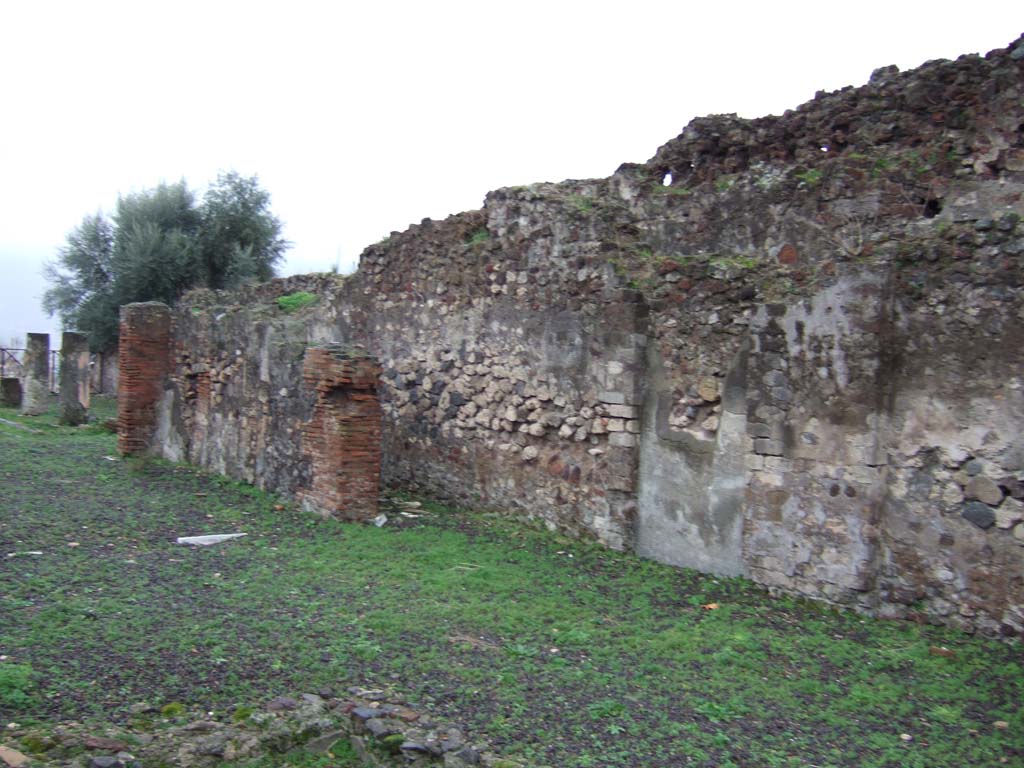 VIII.2.3 Pompeii. December 2005. West wall of tablinum, corridor to peristyle, and west wall of atrium in north-west corner.