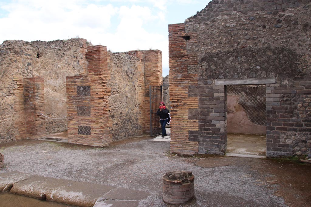 VIII.2.14 Pompeii. May 2024. Looking north-east across atrium towards entrance doorway. Photo courtesy of Klaus Heese.