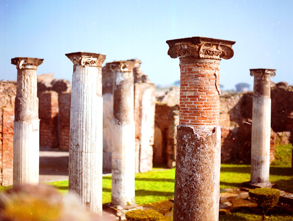 VIII.3.8 Pompeii. April 1986. Peristyle photographed from VIII.3.4.  Photo courtesy of Espen B. Andersson.