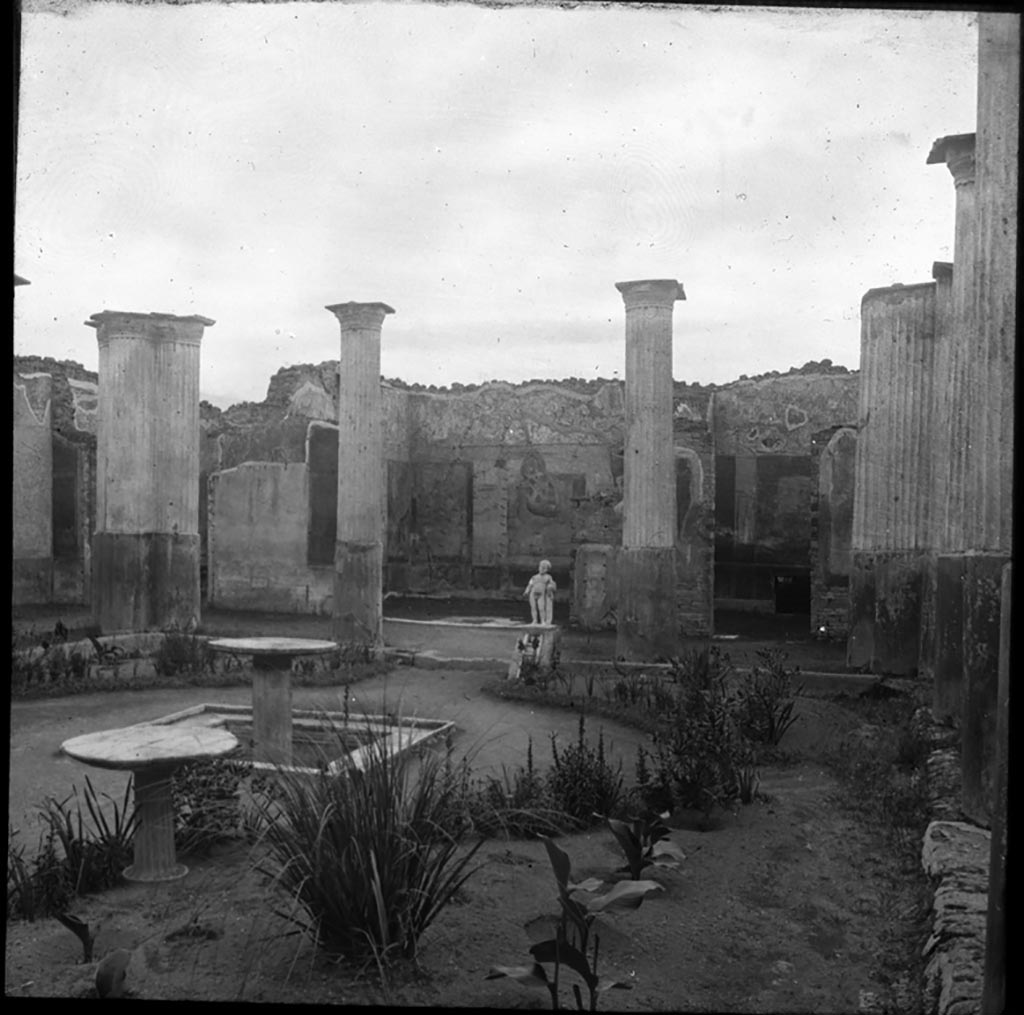 VIII.4.4 Pompeii. Looking south across garden and showing decorated walls of rooms 11 and 12 overlooking the south portico.
Photo by permission of the Institute of Archaeology, University of Oxford. File name instarchbx202im 053a. Resource ID. 44491.
See photo on University of Oxford HEIR database
