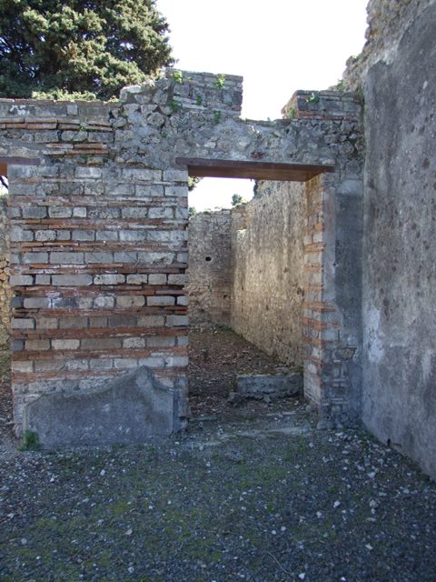 VIII.5.37 Pompeii. May 2017. Room 2, remains of base of staircase to upper floor.
Photo courtesy of Buzz Ferebee.
