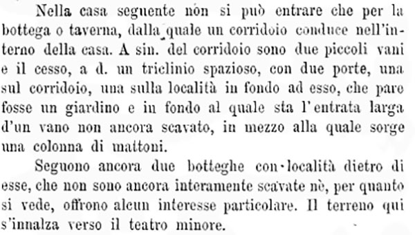 VIII.7.12 Pompeii. 1875 report by Mau.
See Bullettino dell’Instituto di Corrispondenza Archeologica (DAIR), 1875 (p.169 – Nella casa seguente)
