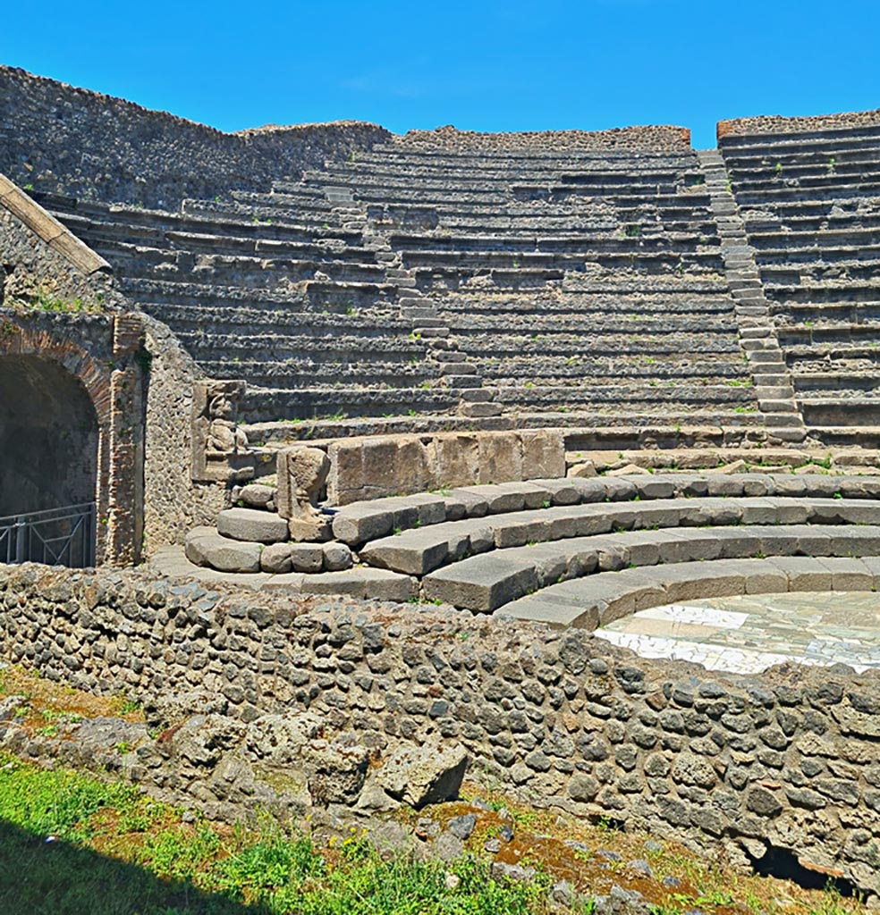 VIII.7.19/18 Pompeii. June 2024. Looking towards seating on west side, from stage. Photo courtesy of Giuseppe Ciaramella.