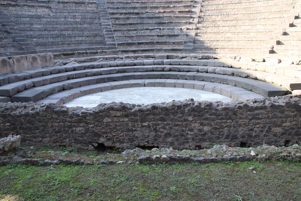 VIII.7.18 Pompeii. October 2023. Looking north from stage.  Photo courtesy of Klaus Heese.