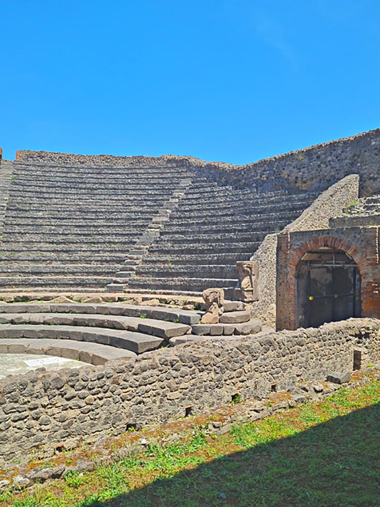 VIII.7.19/18 Pompeii. June 2024. 
Looking towards seating on east side, from stage. Photo courtesy of Giuseppe Ciaramella.
