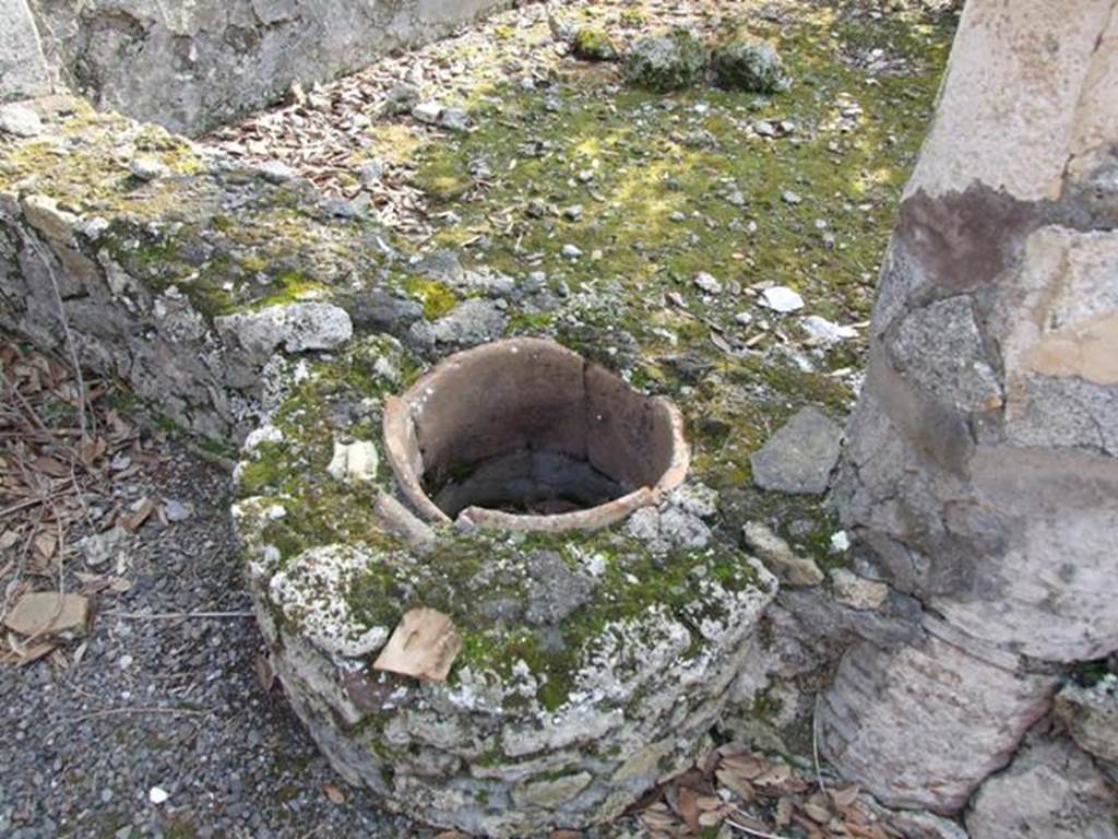 IX.2.21 Pompeii.   March 2009.    Room 11.   East wall of garden area, with  Cistern opening in wall.