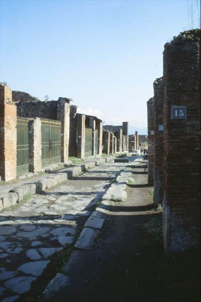 Via degli Augustali, Pompeii. October 1992. Looking east from near VII.9.15, on right.
Photo by Louis Méric courtesy of Jean-Jacques Méric.
