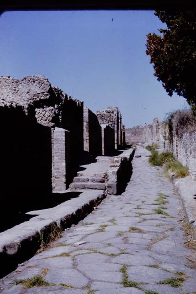 Vicolo della Regina, Pompeii, between VIII.2 and VIII.6. 1968. Looking west from VIII.2.38. Photo by Stanley A. Jashemski.
Source: The Wilhelmina and Stanley A. Jashemski archive in the University of Maryland Library, Special Collections (See collection page) and made available under the Creative Commons Attribution-Non Commercial License v.4. See Licence and use details.
J68f1059
