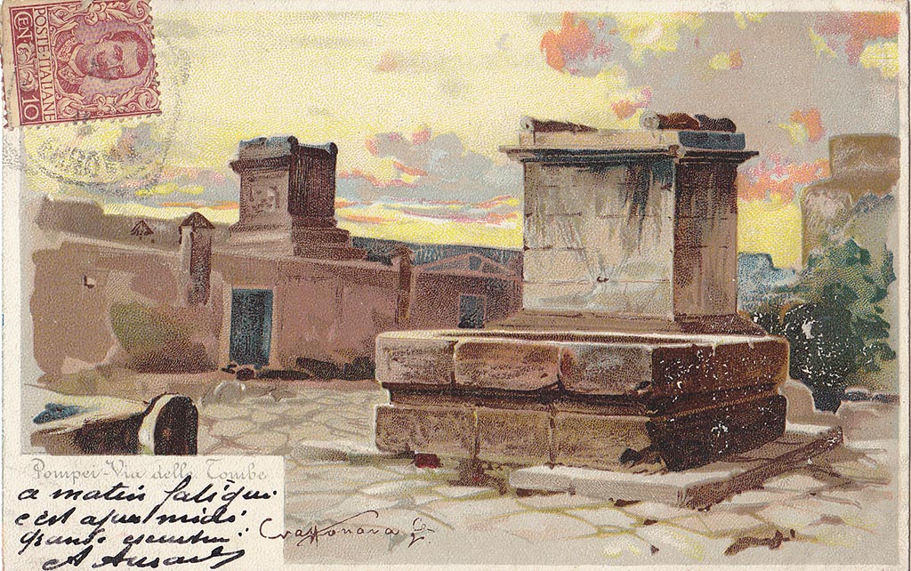 HGE37 Pompeii. Old postcard by Ragozino. HGE37 is seen behind HGE35. Photo courtesy of Drew Baker.