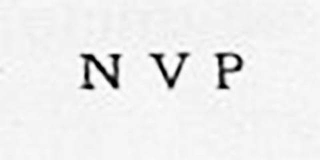 PM10 Pompeii. Inscription on marble columella of Numerio or N.V.P. Found 10th November 1754.

N(umerio?) V() P()      [CIL X, 1056]

N(---) V(---) P(---)

See Campbell V. L., 2017. The Tombs of Pompeii: Organization, Space, and Society. London: Routledge, p. 334.

The status of N. V. P. remains in question.
See Emmerson A. L. C., 2010. Reconstructing the Funerary Landscape at Pompeii's Porta Stabia, Rivista di Studi Pompeiani 21.
See De Jorio A., 1836. Guida di Pompei. Napoli: Fibreno, p. 170 no. 4.

