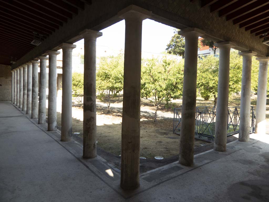 Oplontis Villa of Poppea, September 2017. Looking north-west along east portico 34, from near doorway of room 54.  
Foto Annette Haug, ERC Grant 681269 DÉCOR.
