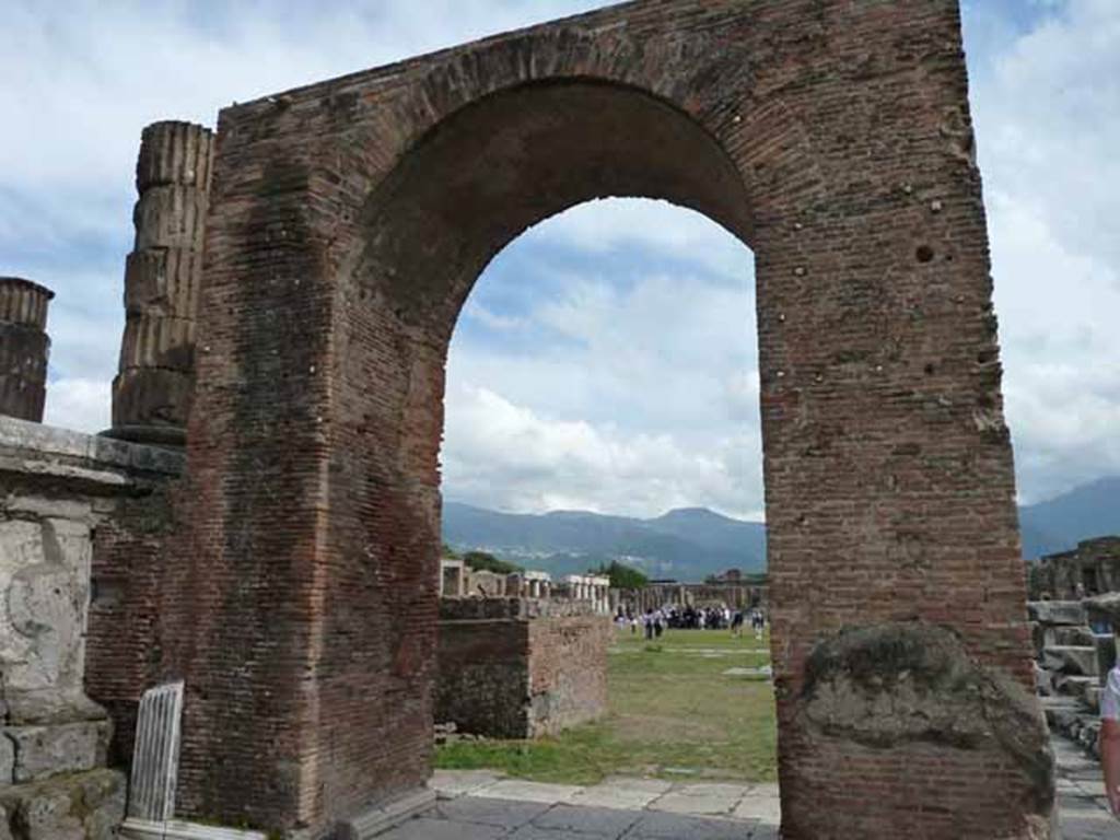 Arch of Augustus. May 2010. North side, looking south.