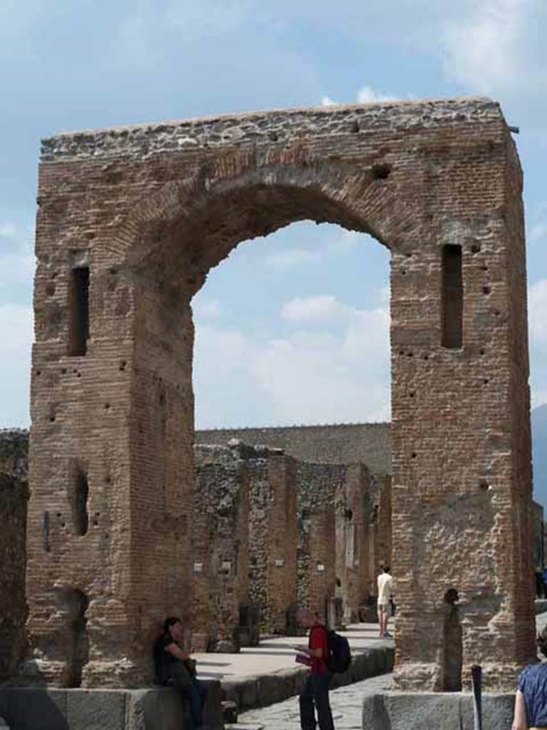 Arch of Caligula. May 2010. Looking north at south side.