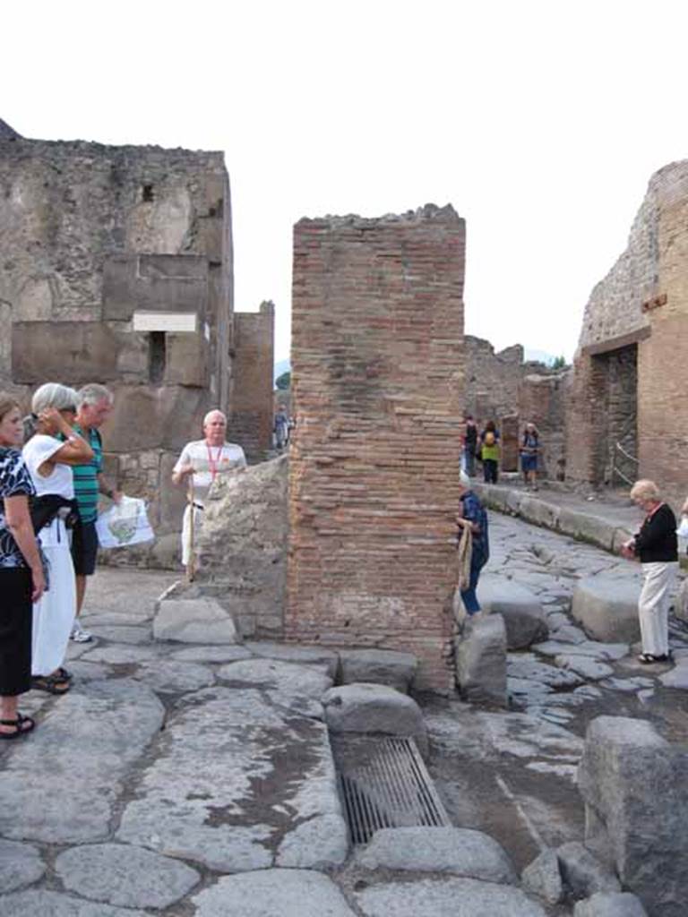 Arch of Marcus Holconius Rufus. September 2010. North-east pillar, south side. Photo courtesy of Drew Baker.