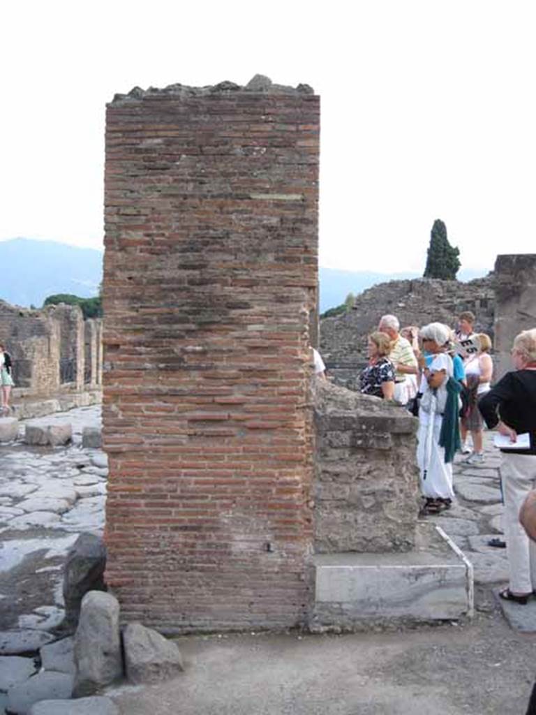 Arch of Marcus Holconius Rufus. September 2010. North-east pillar, north side. Photo courtesy of Drew Baker.