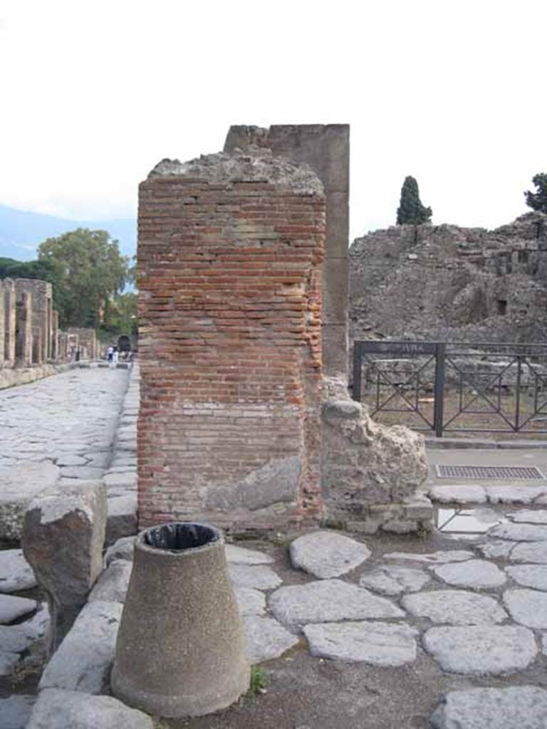 Arch of Marcus Holconius Rufus. September 2010. South-east pillar, north side. Photo courtesy of Drew Baker.