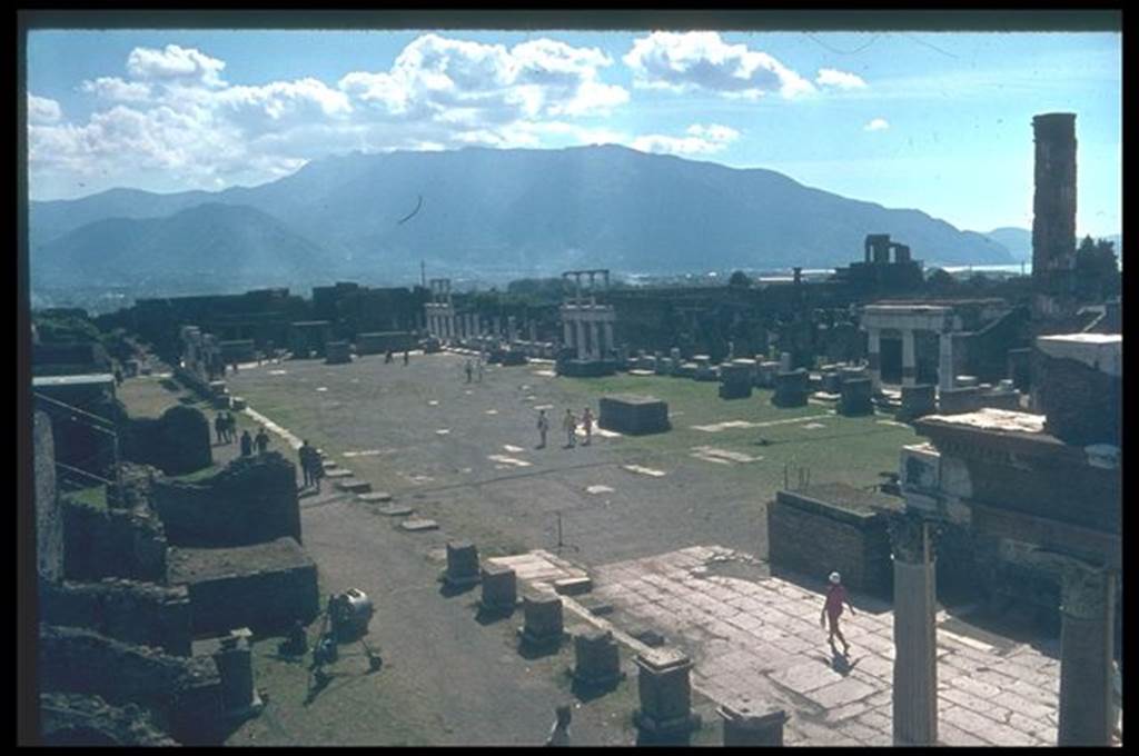 Arch of Nero. Looking south west across the Forum from the site of the arch. Photographed 1970-79 by Gnther Einhorn, picture courtesy of his son Ralf Einhorn.